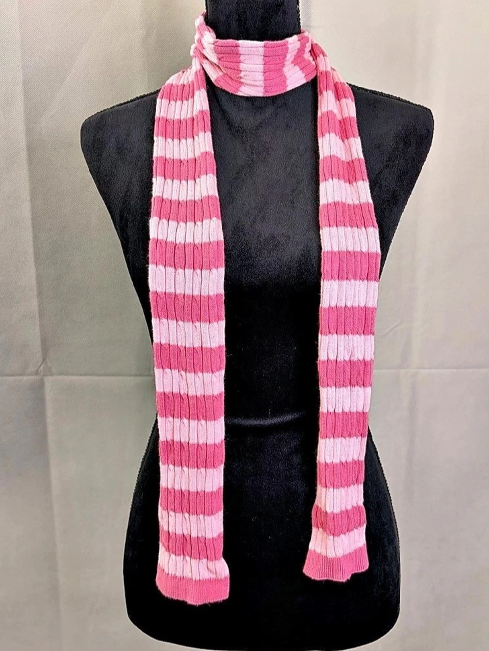 Express Striped Cotton Scarf in Pink Like New